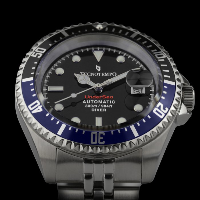 Preview of the first image of Tecnotempo - "NO RESERVE PRICE" Diver 300M WR "UnderSea" - TT.300US.NB (Black/Blue) - Men - 2022.