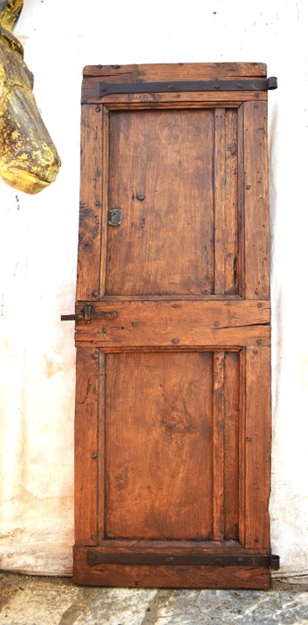 Image 2 of ancient door door from hut cellar wood and irons - Wood - First half 19th century