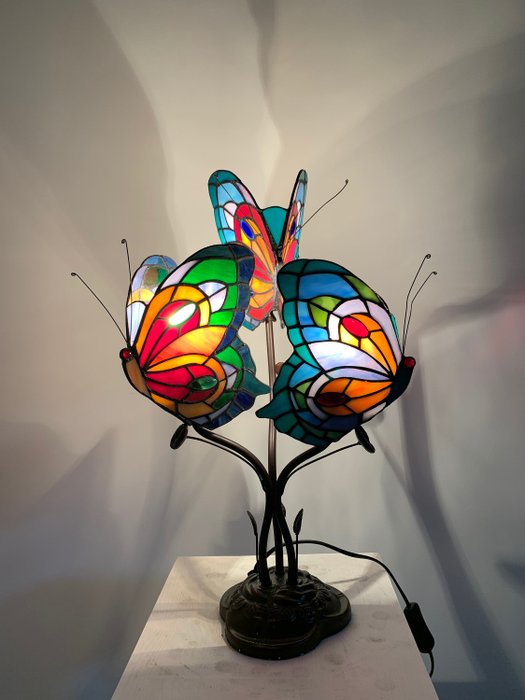 Table lamp - Alloy, Stained glass