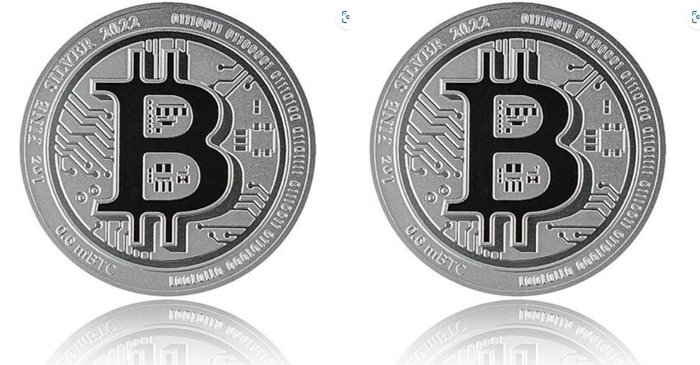 Niue. 2 Dollars 2022 Bitcoin, 2x1 Oz (.999)