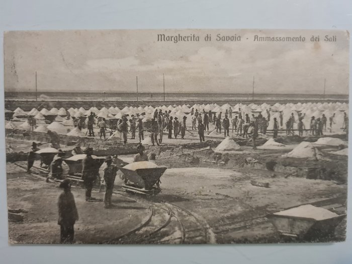 Italien - Lagerung von Salzen in der Nähe von Margherita di Savoia in der Provinz Andria - Einzelne Postkarten - 1918