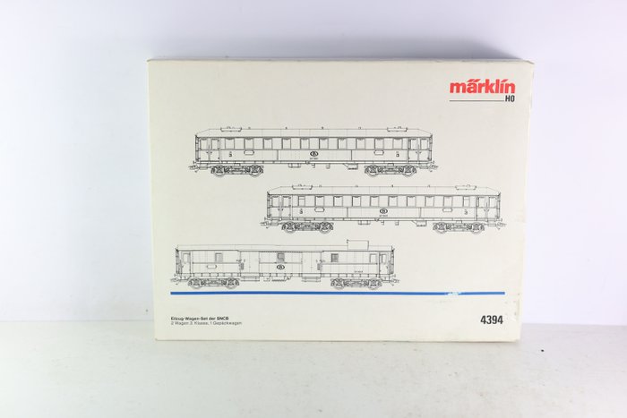 Image 2 of Märklin H0 - 4394 - Passenger carriage set - Three carriages of the Belgian railways - NMBS