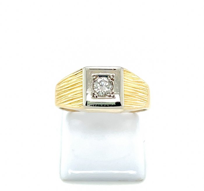 Preview of the first image of 18 kt. Bicolour, Gold, White gold, Yellow gold - Ring - 0.16 ct Diamond.