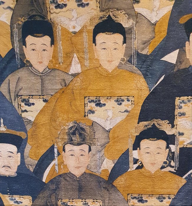 Zeldzaam Oosters linnen wandtapijt Ming-dynastie - 150x140cm - Klaar om op te hangen - Wandtapijt - 140 cm - 0.02 cm