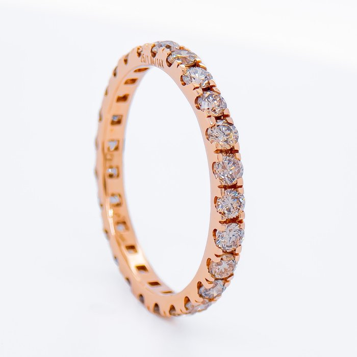 No Reserve Price - Eternity ring - 14 kt. Rose gold -  1.02 tw. Diamond  (Natural) 