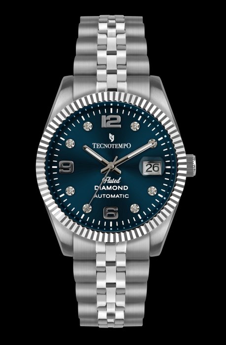 Tecnotempo® - Automatic "Fluted" Diamond - Limited Edition - - TT.100.DFLBL (Blue) - Hombre - 2011 - actualidad