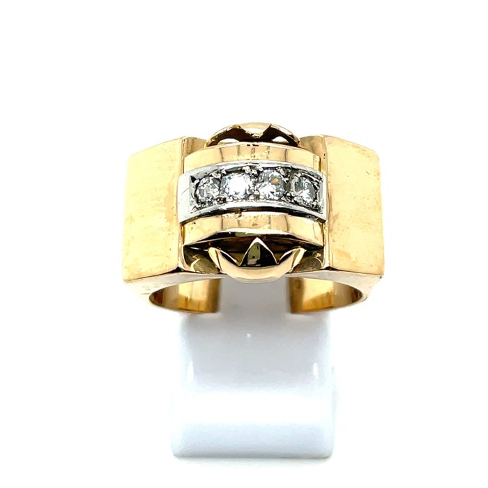 Image 3 of 18 kt. Bicolour, Gold, Pink gold, White gold - Ring - 0.37 ct Diamond - Diamonds