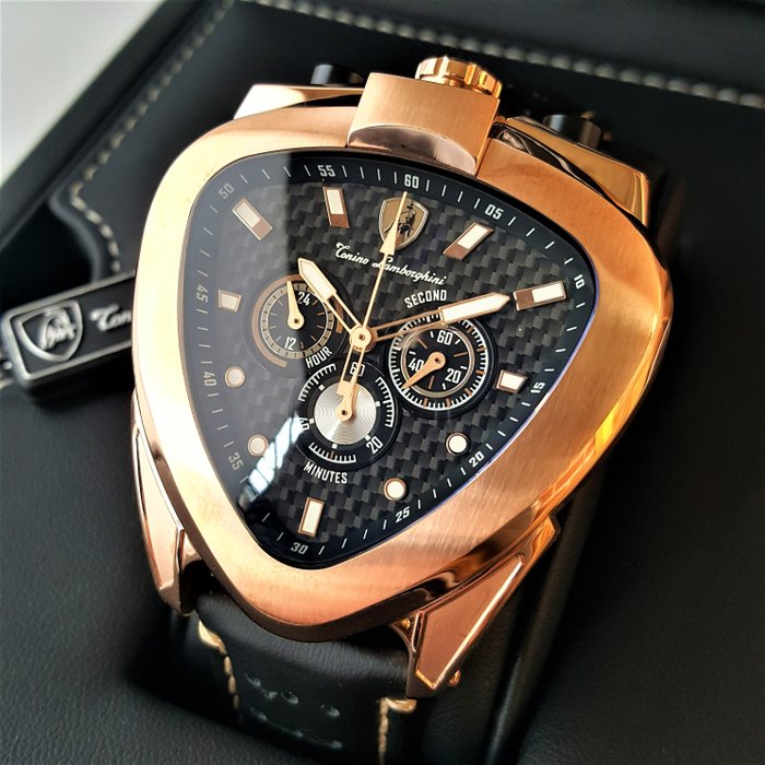 Preview of the first image of Watch/clock/stopwatch - SPYDER - Chronograph Gold - Bullhead - New - Lamborghini.
