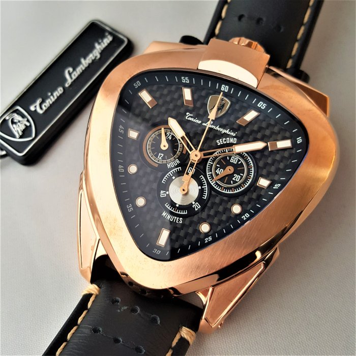 Image 2 of Watch/clock/stopwatch - SPYDER - Chronograph Gold - Bullhead - New - Lamborghini