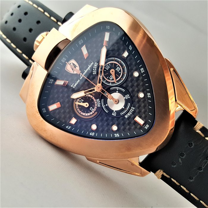 Image 3 of Watch/clock/stopwatch - SPYDER - Chronograph Gold - Bullhead - New - Lamborghini