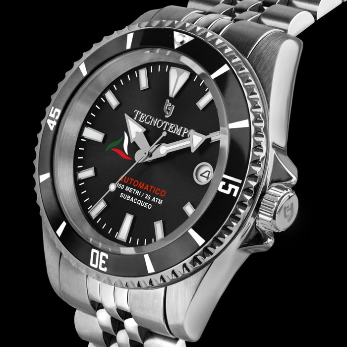 Preview of the first image of Tecnotempo - "NO RESERVE PRICE" - Diver's 350M WR - TT.350A.NN (Black) - Men - 2022.