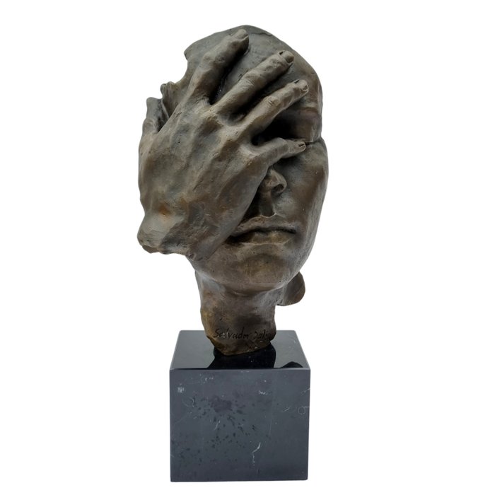 Figurin - Abstract bronze art - 42 cm - Brons, Marmor