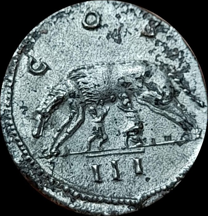Roman Empire. Hadrian (AD 117-138). Fourrée Denarius,  copying an Aureus type struck AD 124-128. Rome