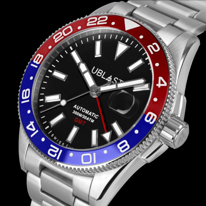 Image 3 of Ublast - Royal GMT Professional 30 ATM - UBRG44BBR - Automatic Swiss MOVT - Men - New