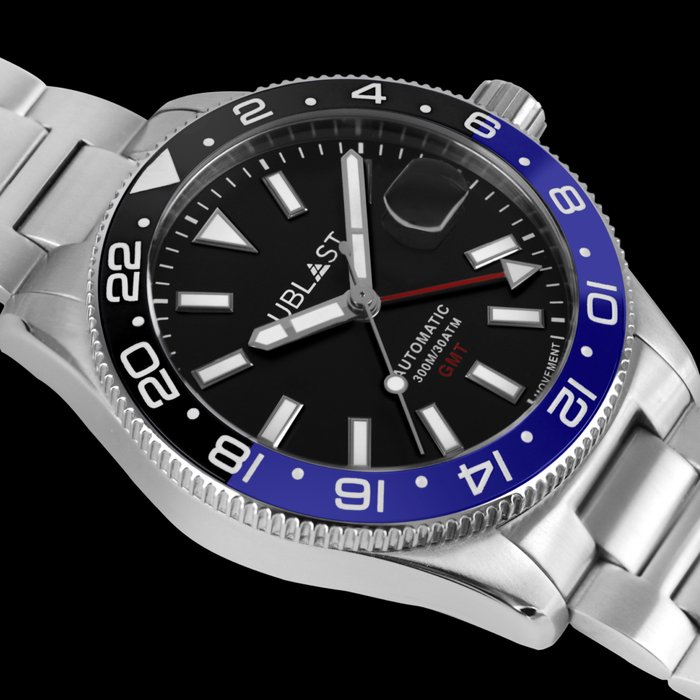 Preview of the first image of Ublast - Royal GMT Professional 30 ATM - UBRG44BBK - Automatic Swiss MOVT - Men - New.