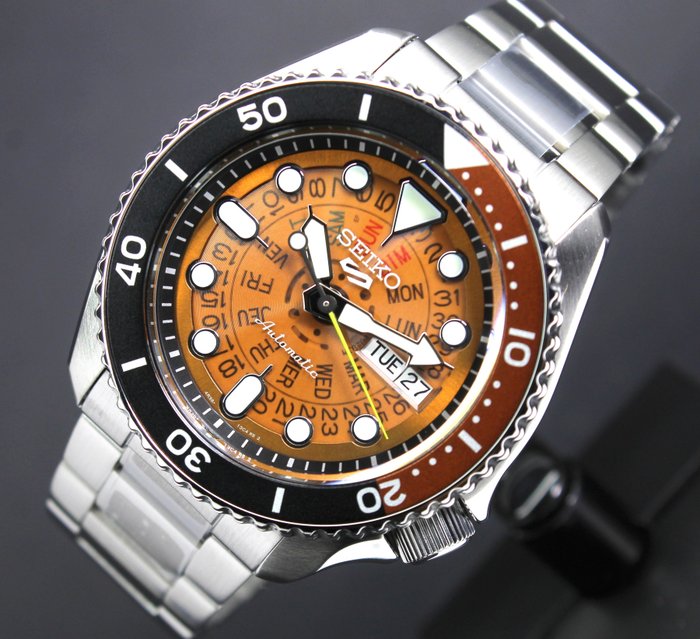 Preview of the first image of Seiko - Sport 5 Sonar Skeleton Automatic - 4R36-SRPJ47K1 - Men - 2022.