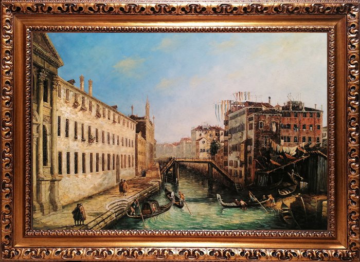 Image 3 of Scuola Italiana, XX - (Da Canaletto) - Il Rio dei Mercanti, Venezia (NO RISERVE)