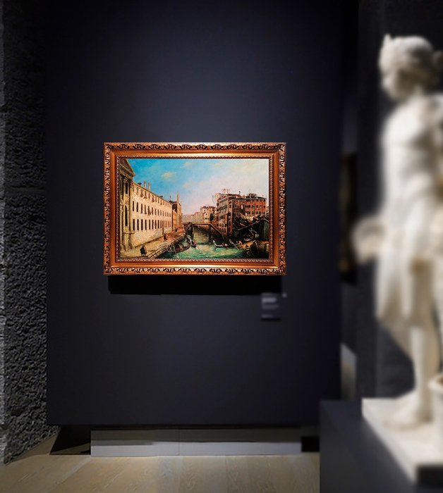 Image 2 of Scuola Italiana, XX - (Da Canaletto) - Il Rio dei Mercanti, Venezia (NO RISERVE)