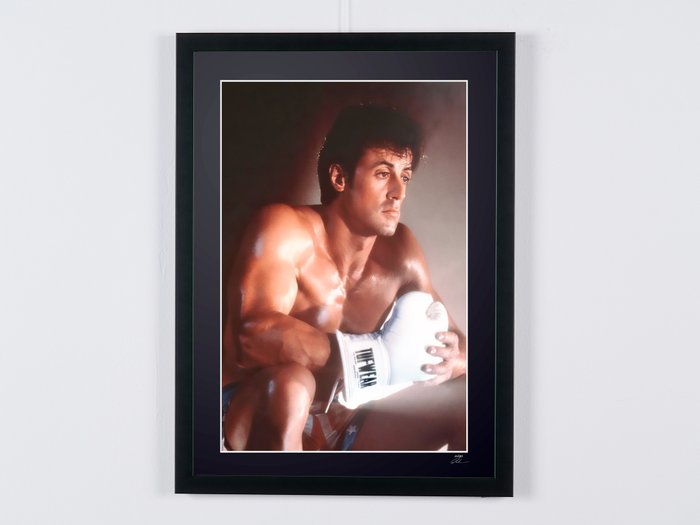 Rocky IV (1985) - Sylvester Stallone as "Rocky Balboa" - Fine Art Photography - Luxury Wooden Framed 70X50 cm - Limited Edition Nr 01 of 30 - Serial ID 19125 - - Original Certificate (COA), Hologram Logo Editor and QR Code