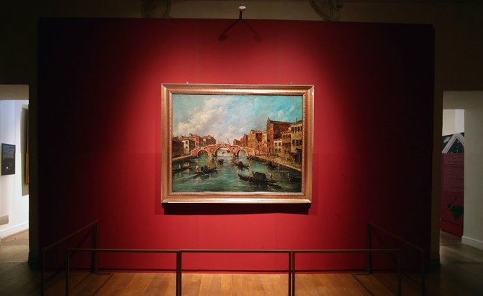 Image 2 of Scuola Veneta, XIX/XX - Cannaragio dal ponte dei tre archi a palazzo Surian Bellotto