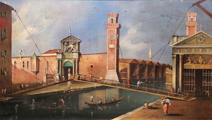 Preview of the first image of Scuola Veneta (XIX-XX) - L'ingresso all'Arsenale di Venezia.