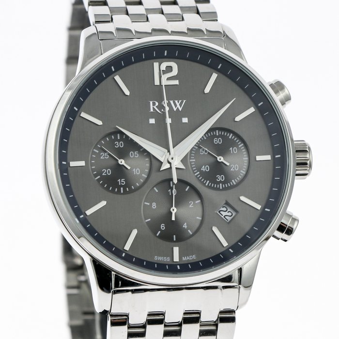 Preview of the first image of RSW - Swiss chronograph - "NO RESERVE PRICE" - RSWC131-SS-9 - Men - 2011-present.