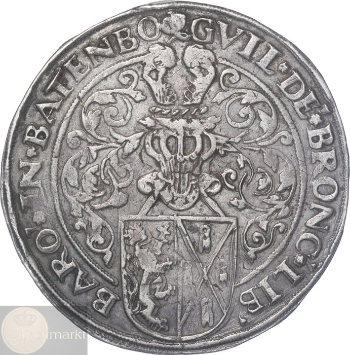 Hertogdom Gelre – Batenburg. Willem V van Bronckhorst. Daalder z.j. (1556) ZELDZAAM (ex coll. Berkman en ex coll. Coenen)