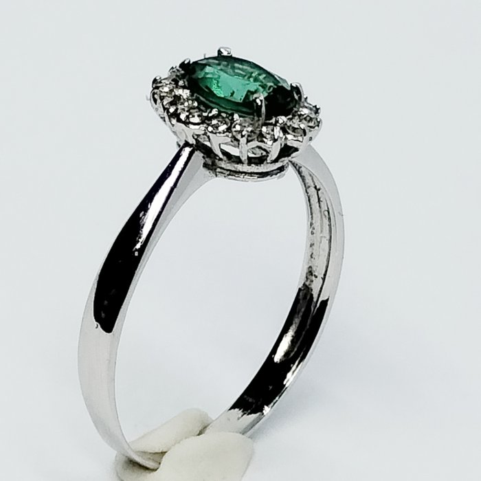 Image 3 of 18 kt. White gold - Ring - 1.40 ct Emerald - Diamonds