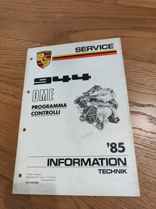 Preview of the first image of Brochures/catalogues - Porsche 944 manuale programma controlli DME - Porsche - 1970-1980.