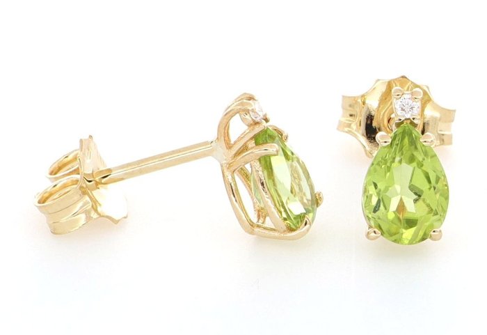 Image 3 of No Reserve Price - 18 kt. Yellow gold - Earrings - 0.02 ct - Diamonds