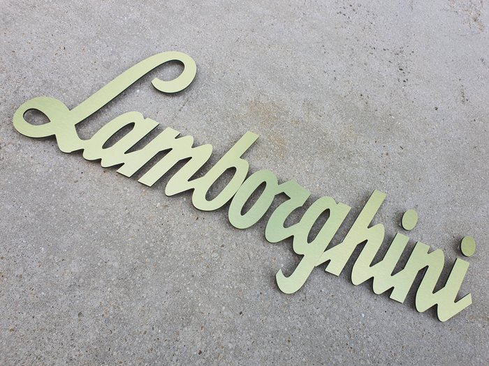 Image 3 of Decorative object - Lamborghini Logo - Full Aluminum Brushed Gold - Lamborghini