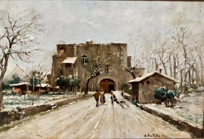 Image 3 of Attilio Pratella (1856-1949) - Paesaggio Innevato