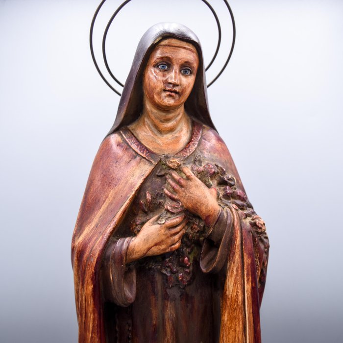 Preview of the first image of Santa Teresa, with base, Olot - Wood, wood pulp - Early 20th century.