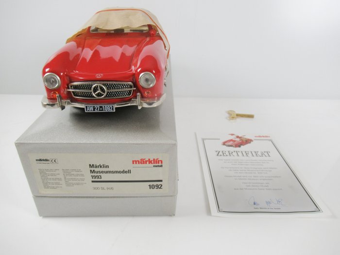 Preview of the first image of Märklin - 1092 - Mercedes 300 SL High Gloss Red, No. 1092 Museum model - 1990-1999 - Germany.
