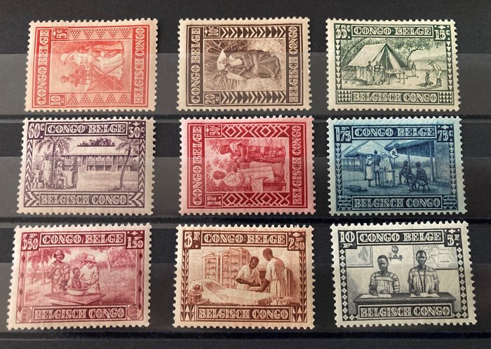 Belgisch-Kongo 1930 - Serie Kongo „Milchtropfen“ - OBP/COB 150/158