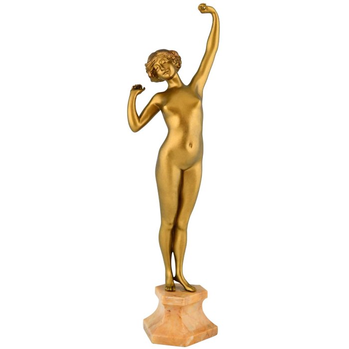 Preview of the first image of Paul Philippe - Art Deco bronze sculpture standing nude.