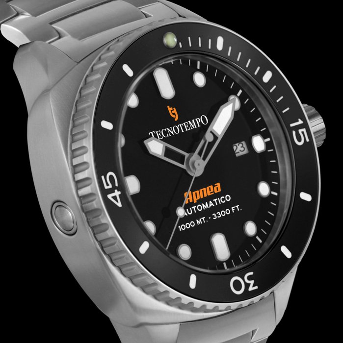 Preview of the first image of Tecnotempo - "NO RISERVE PRICE" - Diver "Apnea" 1000 mt. Professional Sub - TT.1000AP.AN (Black) -.
