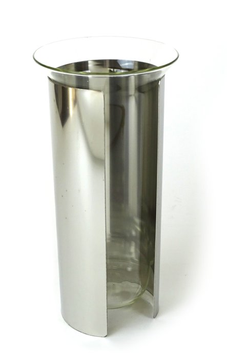 Danese Milano - Enzo Mari - 花瓶 -  ''卡米西亚''  - 不锈钢、派热克斯玻璃