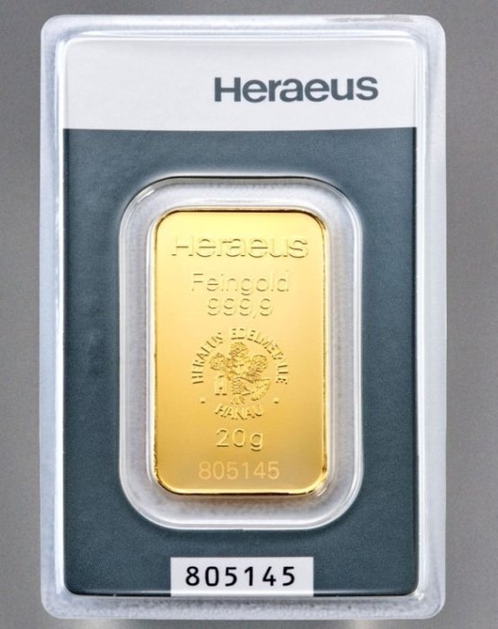 20 grams - Guld - Kinebar - Heraeus