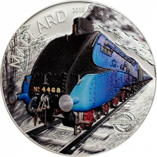 Cookeilanden. 10 Dollars 2018 Die Mallard - Spirit of Trains, 2 Oz (.999)