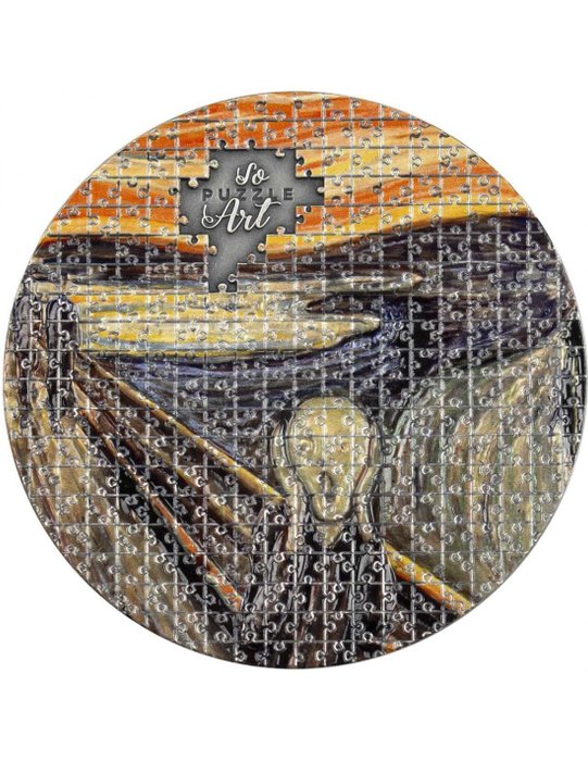 Kamerun. 3000 Francs 2022 The Scream By Edvard Munch So Puzzle Art, 3 Oz (.999)
