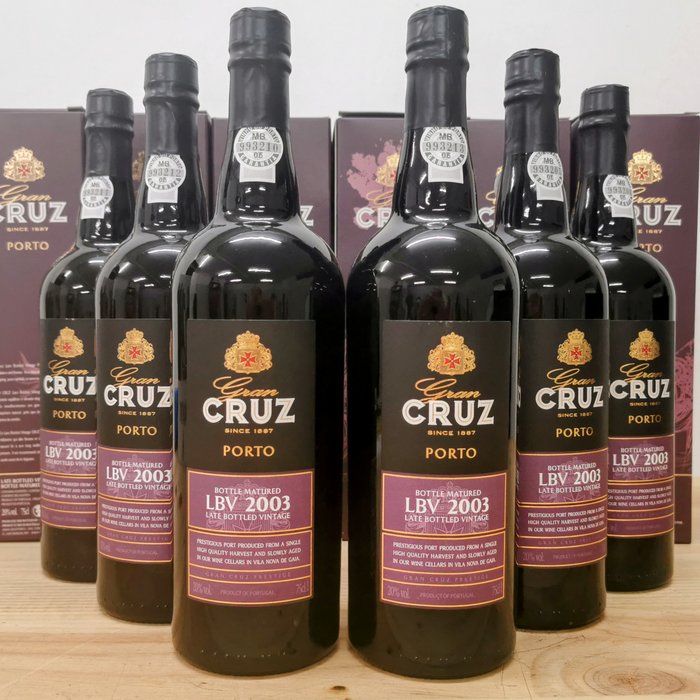 2003 Gran Cruz - Douro Late Bottled Vintage Port - 6 Flaskor (0,75L)