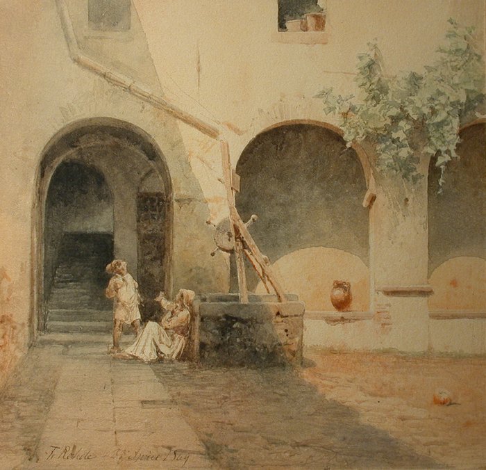 Frederik Niels M. Rohde (1816-1886) - Gespräch am Burg Wassergut