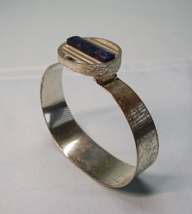 Image 2 of Theodor Klotz, Pforzheim - 925 Silver - Bracelet - 10.00 ct Lapis lazuli