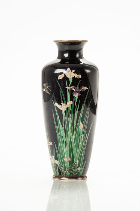 Vase - Bronze, Cloisonné - Japan - Meiji-Zeit (spätes 19. Jahrhundert)