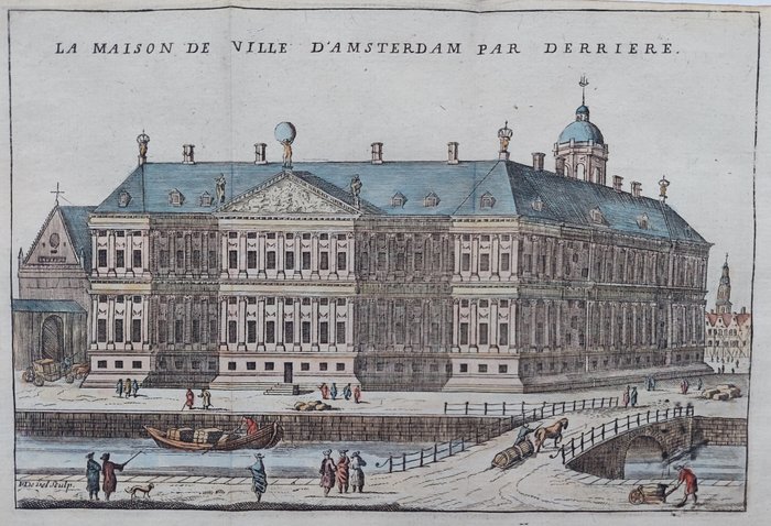 Image 3 of Netherlands, Amsterdam; Jacobus Harrewijn - 3 kopergravures; ''La Ville de Amsterdam'', ''Maison de