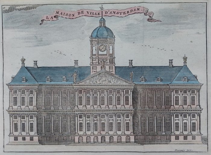 Image 2 of Netherlands, Amsterdam; Jacobus Harrewijn - 3 kopergravures; ''La Ville de Amsterdam'', ''Maison de