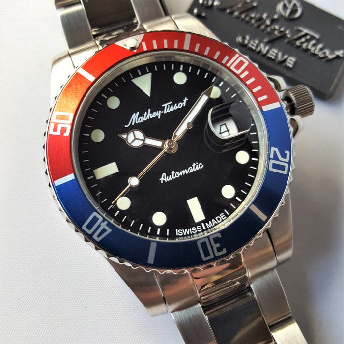 Mathey-Tissot - Swiss Automatic - Diver - Pepsi - Mænd - Ny