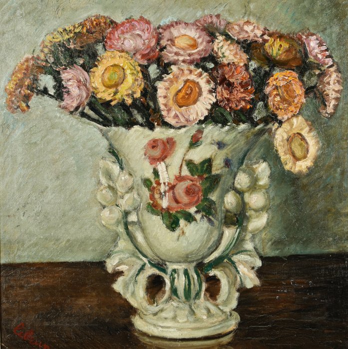 Georges Le Brun (1873-1914) - Vase avec Immortelles