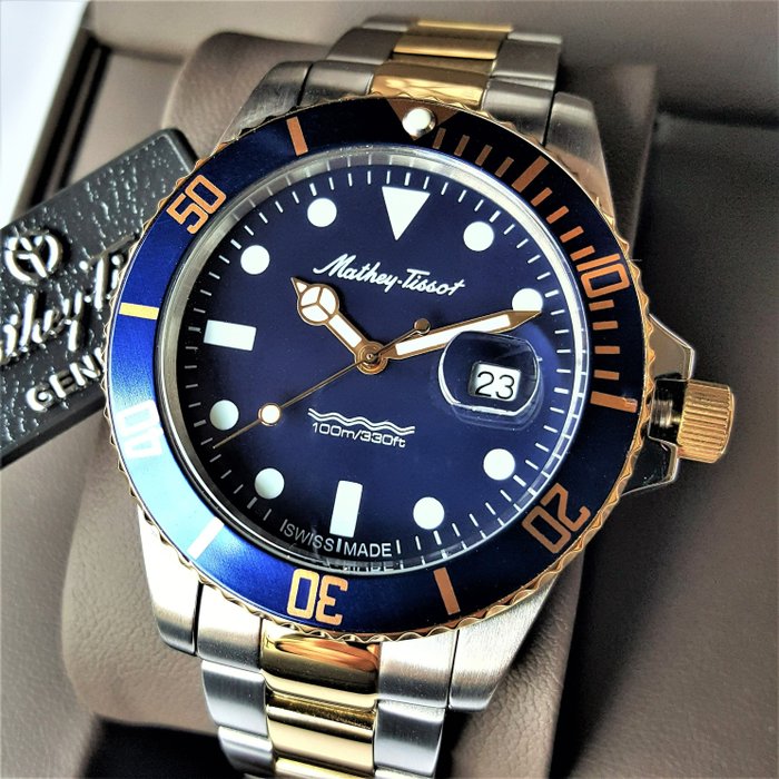 Mathey-Tissot - Swiss Diver - Deep Blue - 18K Gold - Fără preț de rezervă - Bărbați - Nou